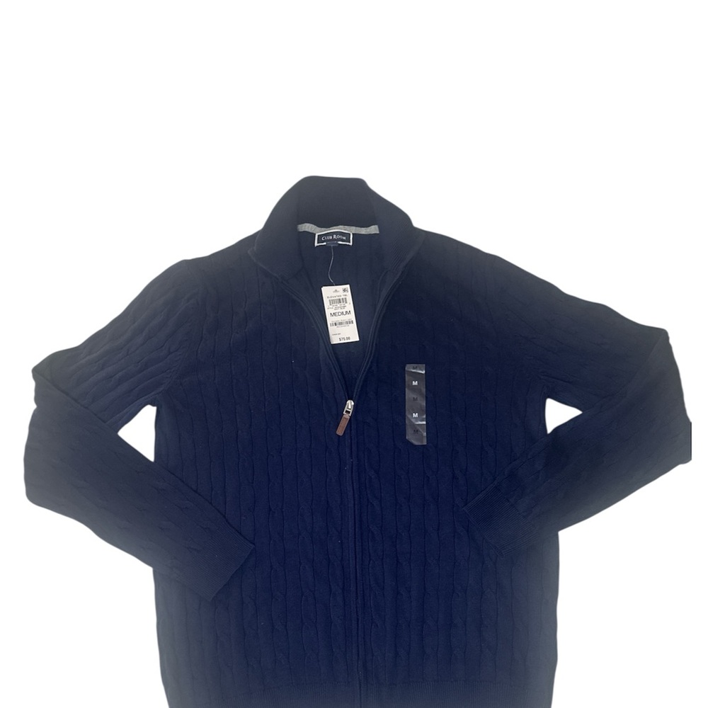 Club Room Navy Zip-Up Sweater